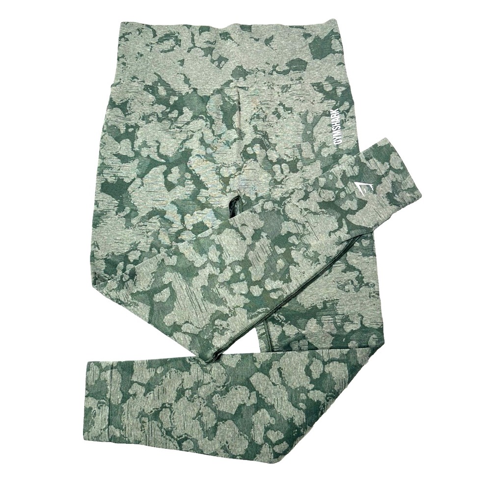 GYMSHARK Adapt Camo Seamless Leggings Size L, Green Women's